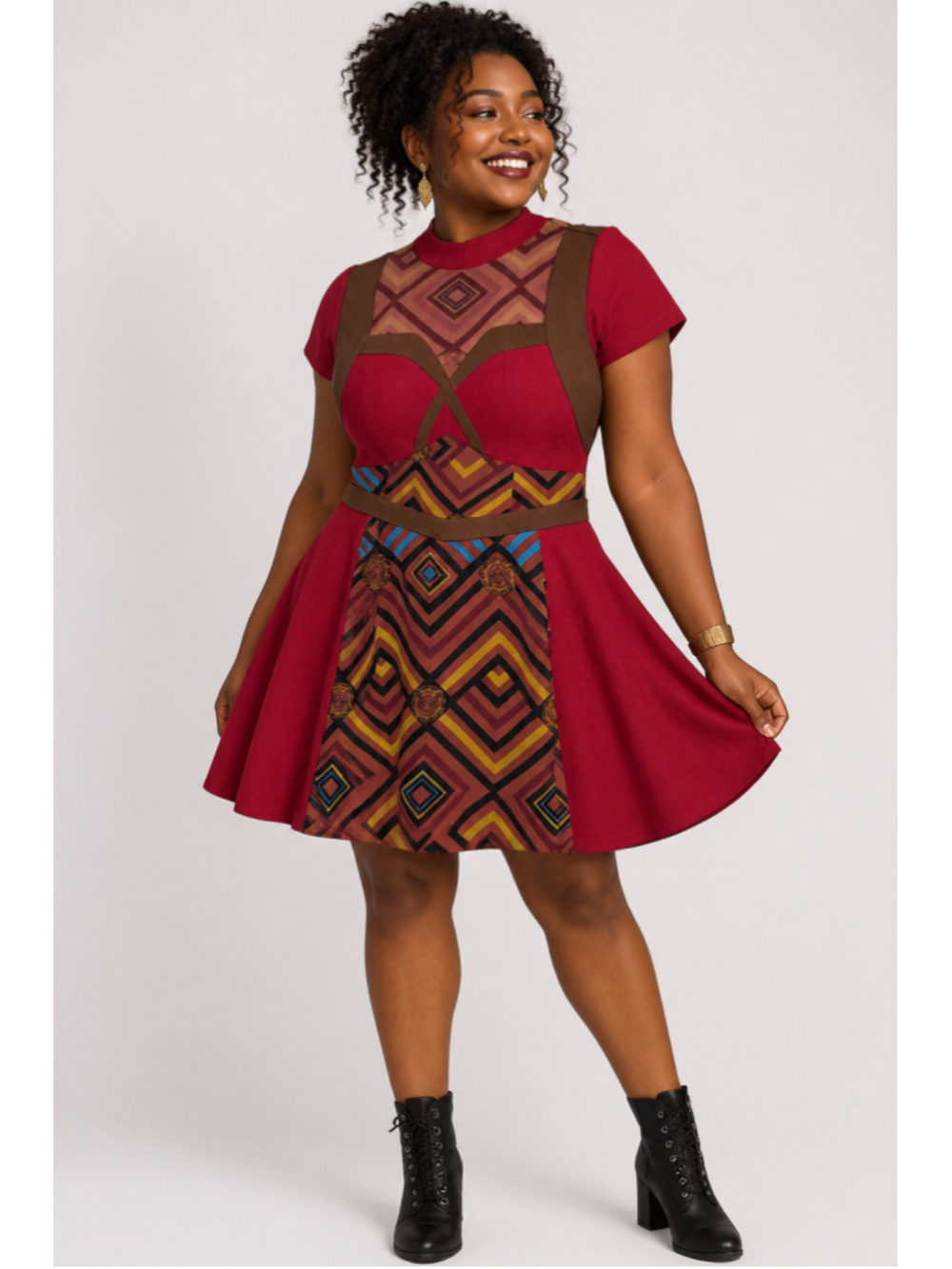 Her Universe Marvel Black Panther Wakanda Forever Fit Flare Dress Medium